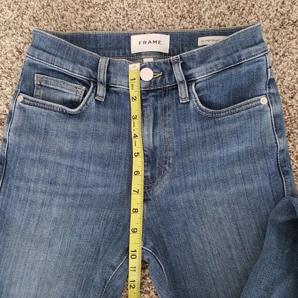 NWOT FRAME Le High Straight Leg Long in Daphne Blue 25 SUPER STRETCH - Picture 9 of 16